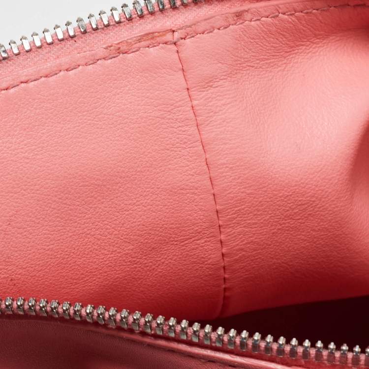 Pre Owned Bottega Veneta Pink Leather Mini Double Knot Hobo