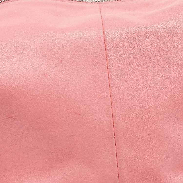 Pre Owned Bottega Veneta Pink Leather Mini Double Knot Hobo