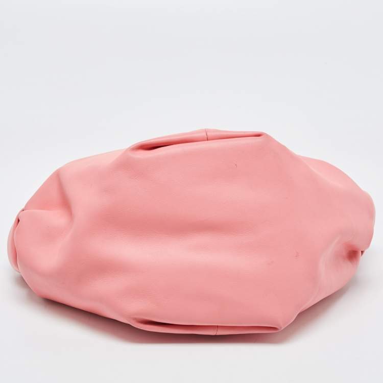 Pre Owned Bottega Veneta Pink Leather Mini Double Knot Hobo