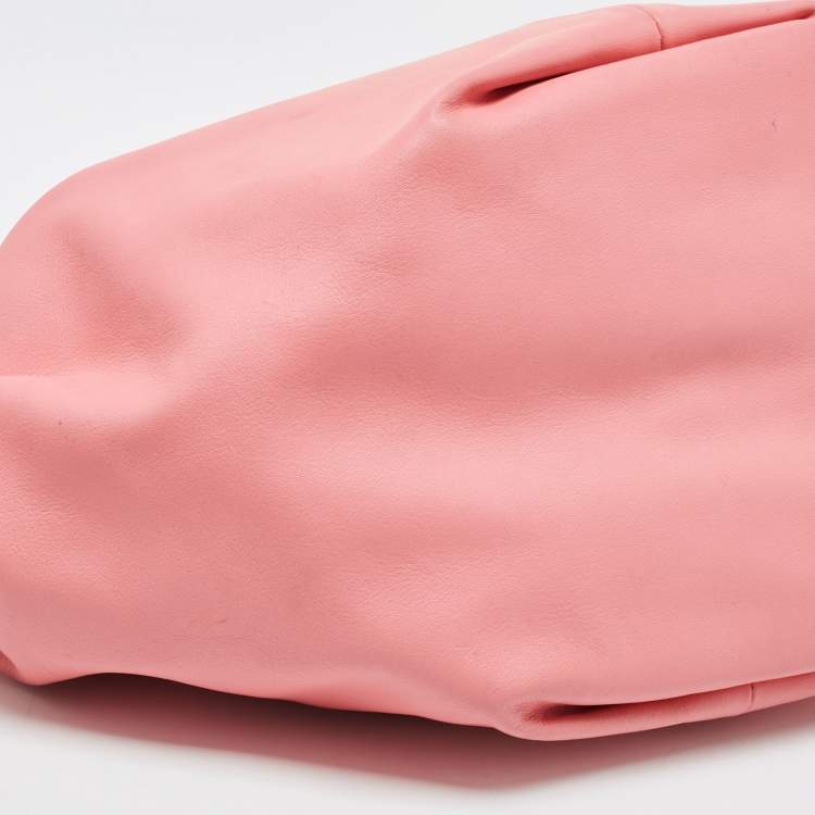 Pre Owned Bottega Veneta Pink Leather Mini Double Knot Hobo