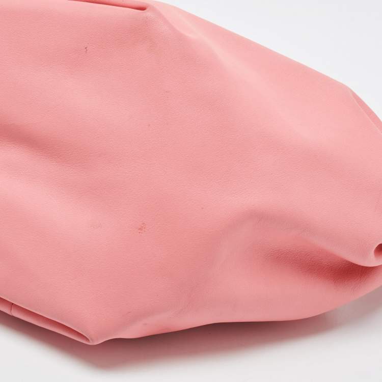 Pre Owned Bottega Veneta Pink Leather Mini Double Knot Hobo