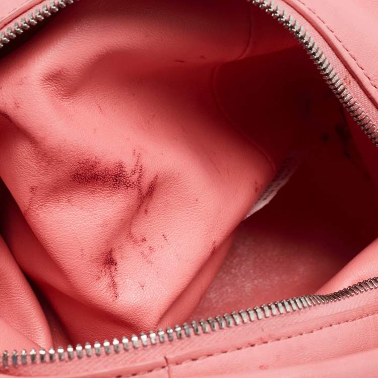 Pre Owned Bottega Veneta Pink Leather Mini Double Knot Hobo