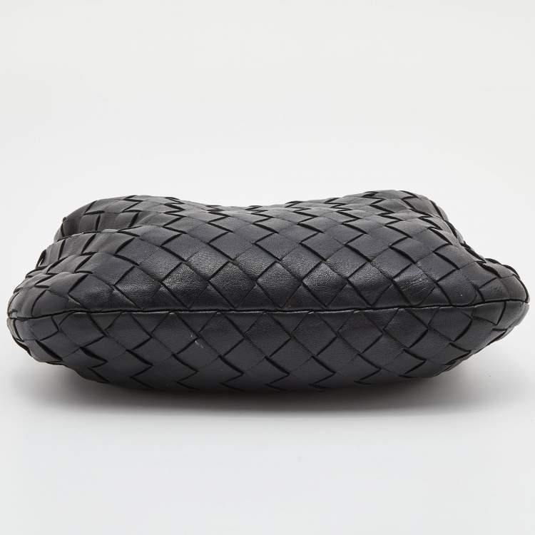 Pre Owned Bottega Veneta Black Intrecciato Leather Mini Jodie Hobo