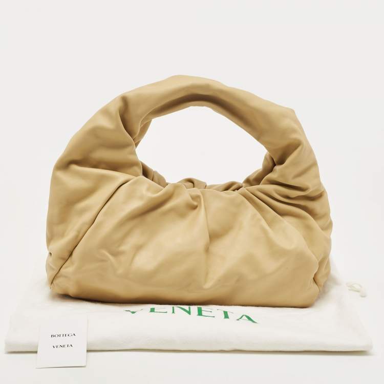 Pre Owned Bottega Veneta Beige Leather The Shoulder Pouch Hobo Bag