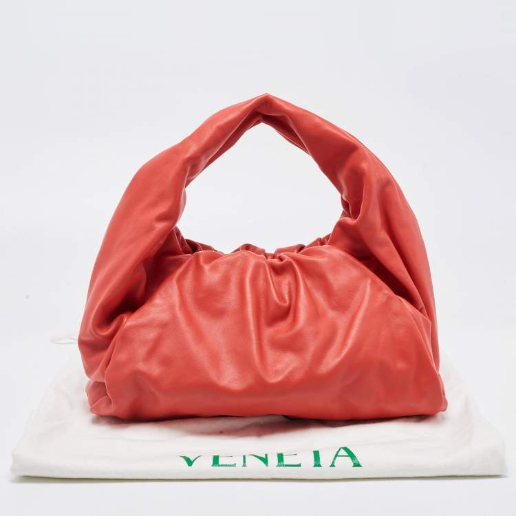 Pre Owned Bottega Veneta Red Leather The Shoulder Pouch Bag