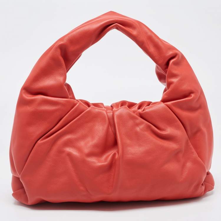 Pre Owned Bottega Veneta Red Leather The Shoulder Pouch Bag