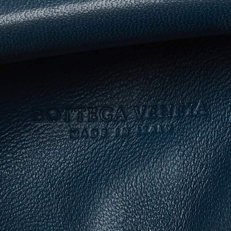 Pre Owned Bottega Veneta Teal Intrecciato Leather Mini The Pouch Bag