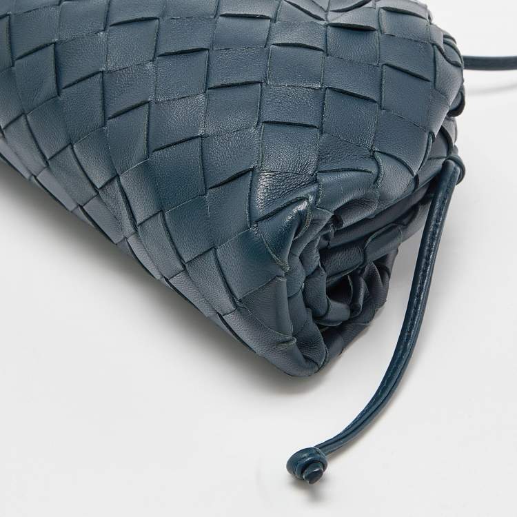 Pre Owned Bottega Veneta Teal Intrecciato Leather Mini The Pouch Bag