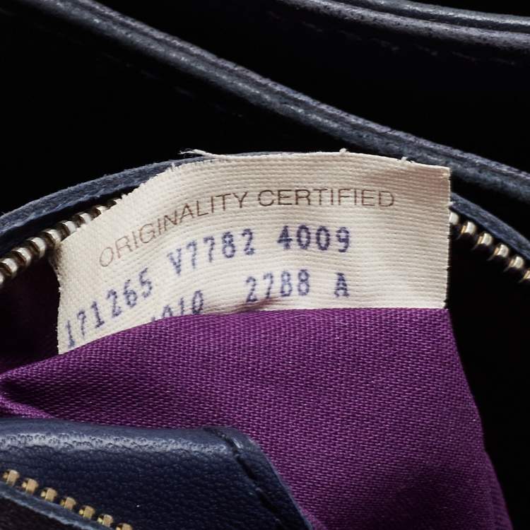 Pre Owned Bottega Veneta Navy Blue Intrecciato Leather Medium Roma Tote