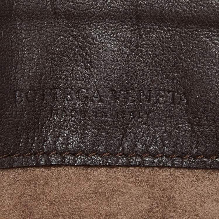 Pre Owned Bottega Veneta Brown Intrecciato Leather Flap Chain Crossbody Bag