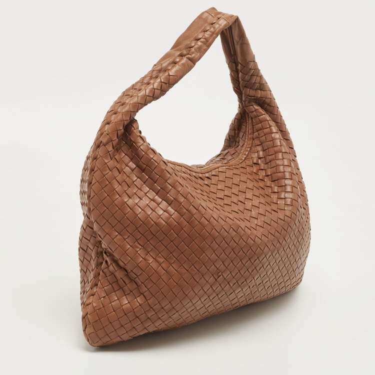 مملوكة مسبقًا Bottega Veneta Brown Intrecciato Leather Veneta Hobo