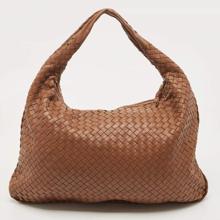 مملوكة مسبقًا Bottega Veneta Brown Intrecciato Leather Veneta Hobo