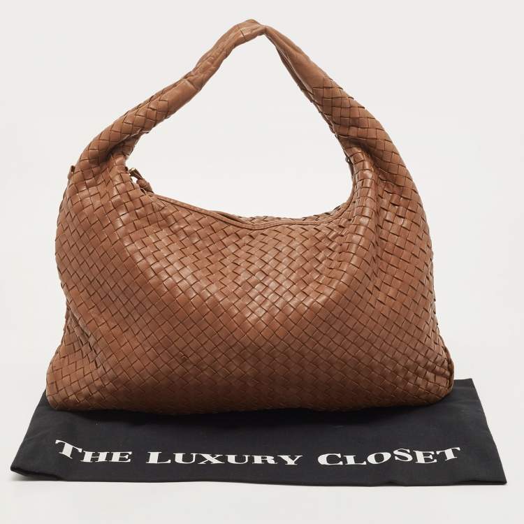 مملوكة مسبقًا Bottega Veneta Brown Intrecciato Leather Veneta Hobo