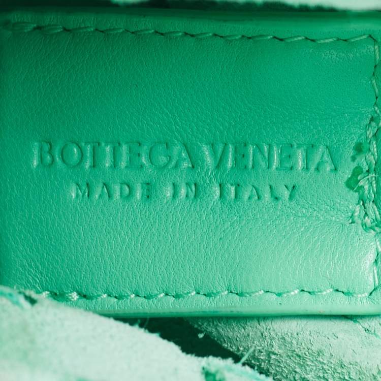 Pre Owned Bottega Veneta Light Green Intrecciato Leather Mini Loop Camera Crossbody Bag