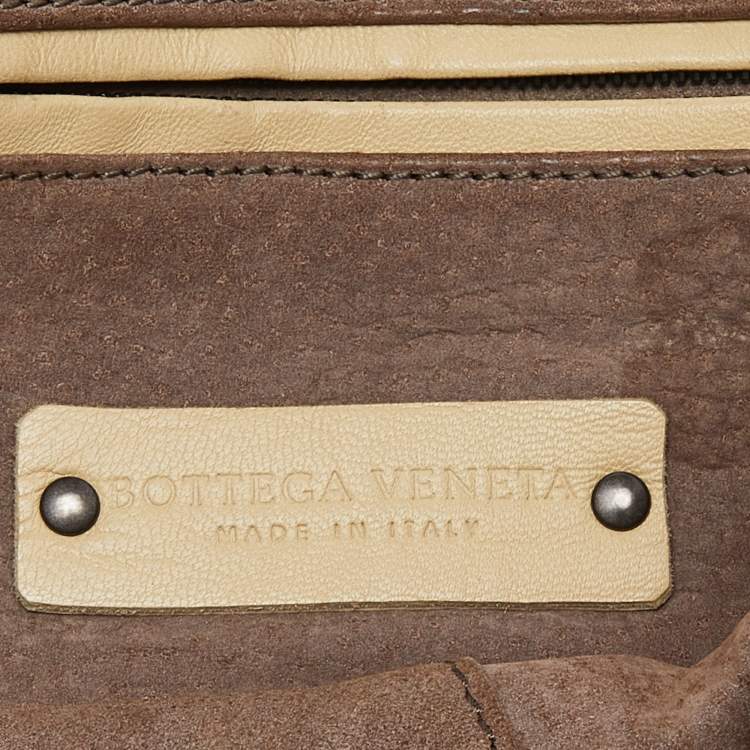Pre Owned Bottega Veneta Beige Intrecciato Leather Nodini Crossbody Bag