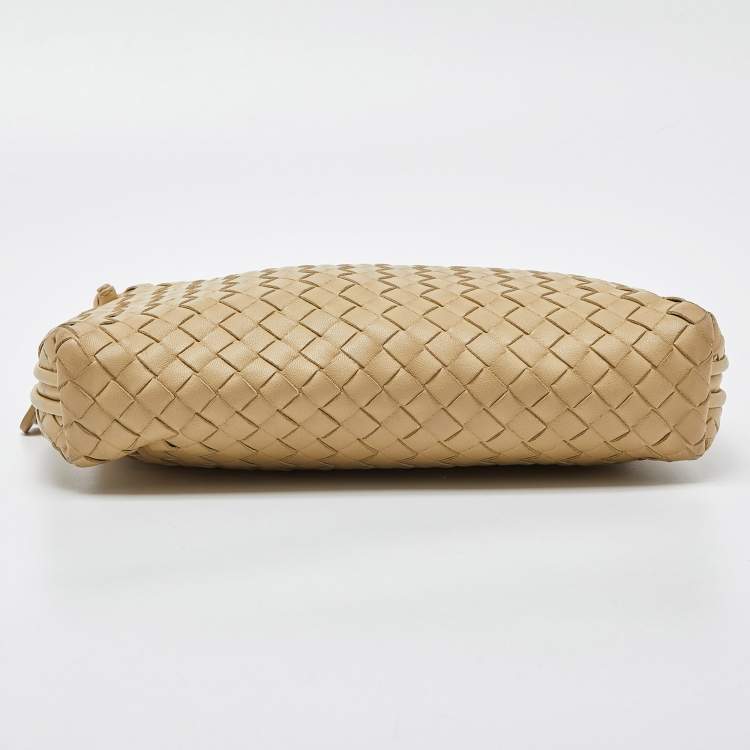 Pre Owned Bottega Veneta Beige Intrecciato Leather Nodini Crossbody Bag