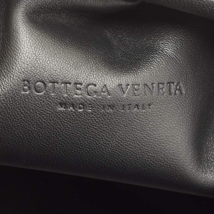 Pre Owned Bottega Veneta Black Intrecciato Leather The Pouch Clutch
