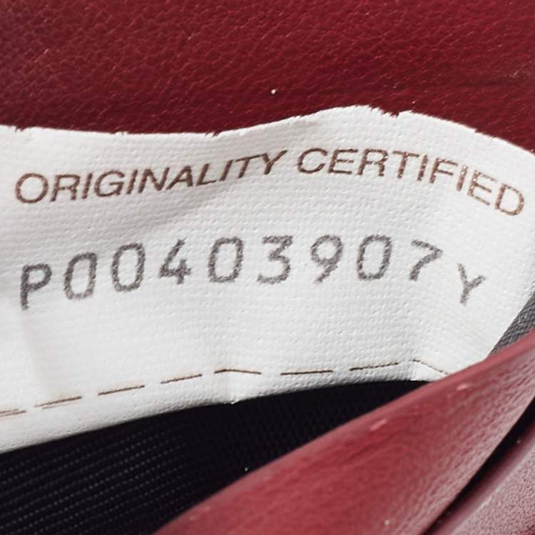 Pre Owned Bottega Veneta Burgundy Leather Card Holder