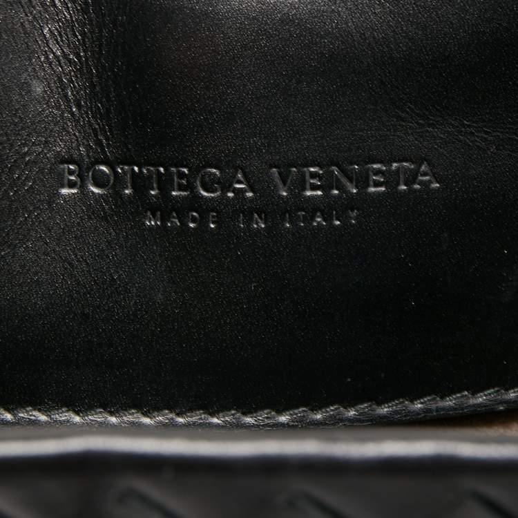 Pre Owned Bottega Veneta Black Intrecciato Leather Small Roma Tote