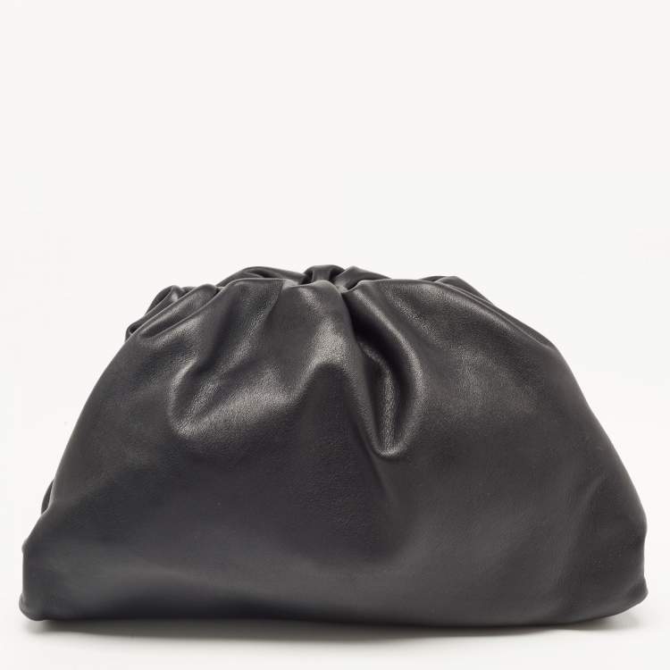 Pre Owned Bottega Veneta Black Leather Teen Pouch Clutch