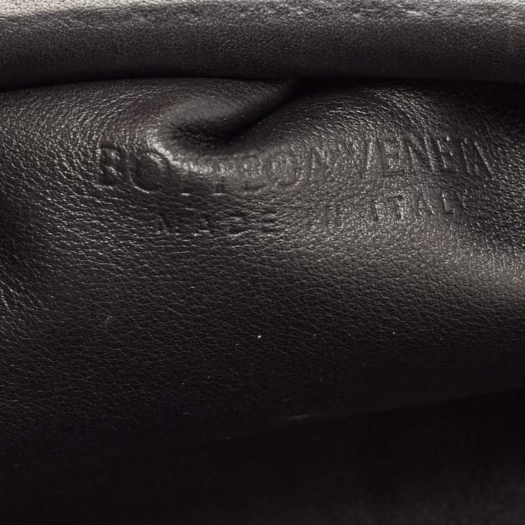 Pre Owned Bottega Veneta Black Leather Teen Pouch Clutch