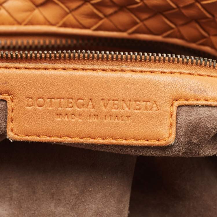 Pre Owned Bottega Veneta Ombre Orange Intrecciato Leather Maxi Convertible Tote