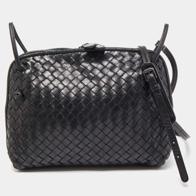 Bottega Veneta Black Intrecciato Leather Nodini Crossbody Bag Bottega Veneta