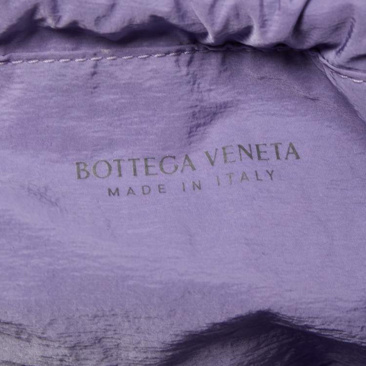 Pre Owned Bottega Veneta Purple Leather Small Shell Bag
