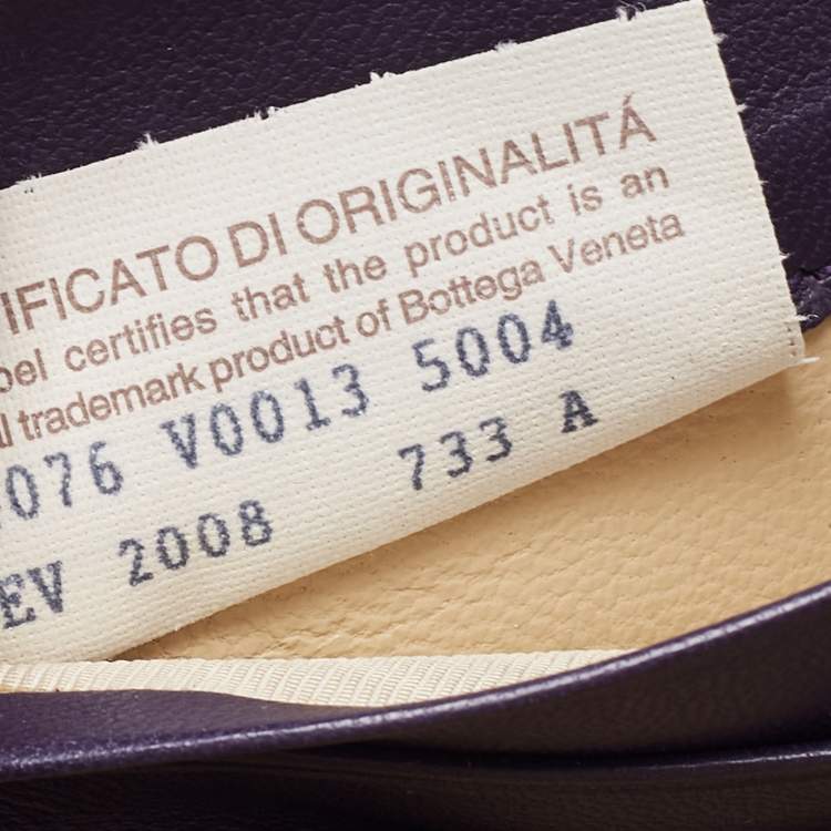 Pre Owned Bottega Veneta Purple Intrecciato Leather Zip Around Wallet