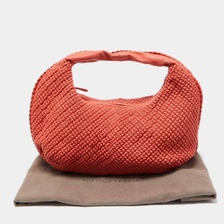 Pre Owned Bottega Veneta Orange Ponza Leather Belly Veneta Hobo