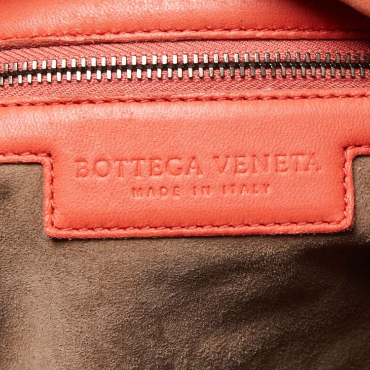 Pre Owned Bottega Veneta Orange Ponza Leather Belly Veneta Hobo