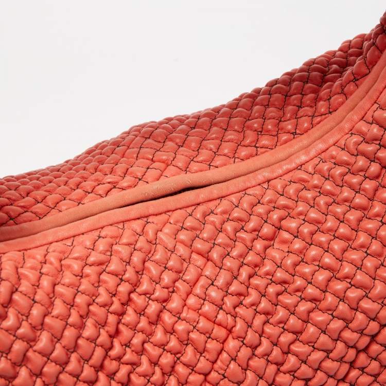 Pre Owned Bottega Veneta Orange Ponza Leather Belly Veneta Hobo