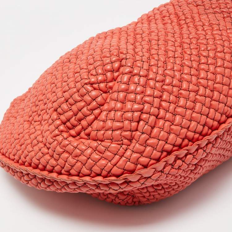 Pre Owned Bottega Veneta Orange Ponza Leather Belly Veneta Hobo