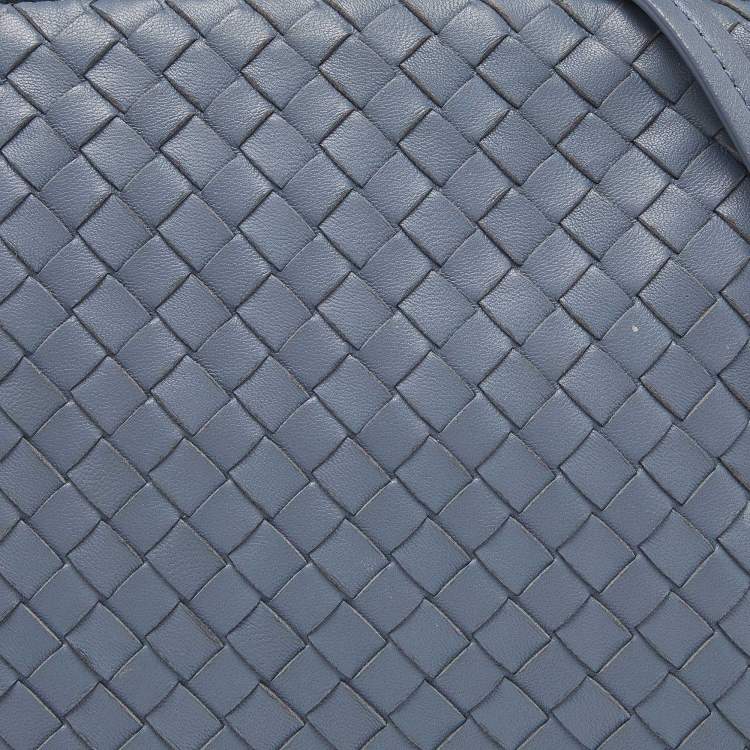 Pre Owned Bottega Veneta Blue Intrecciato Leather Nodini Crossbody Bag