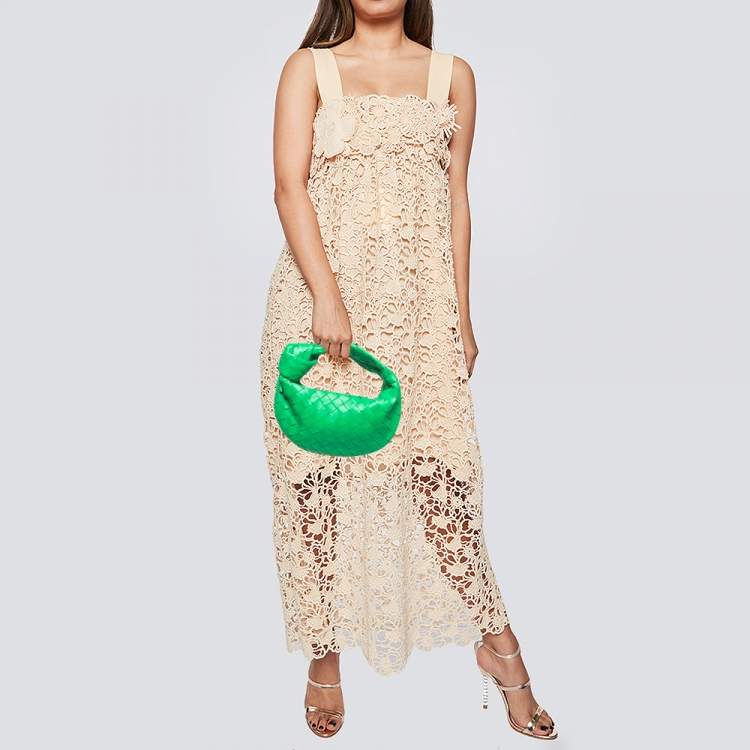Pre Owned Bottega Veneta Green Intrecciato Leather Mini Jodie Hobo