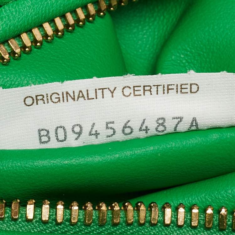 Pre Owned Bottega Veneta Green Intrecciato Leather Mini Jodie Hobo