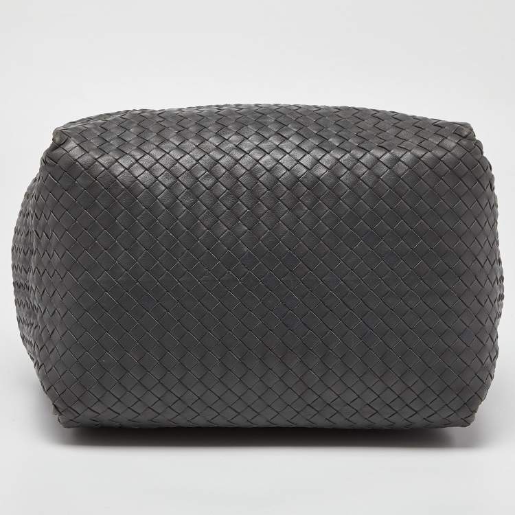 Pre Owned Bottega Veneta Grey Intrecciato Leather Shoulder Bag