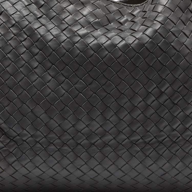 Pre Owned Bottega Veneta Grey Intrecciato Leather Shoulder Bag