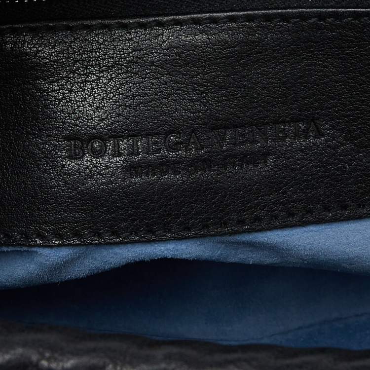 Pre Owned Bottega Veneta Black Intrecciato Leather Satchel