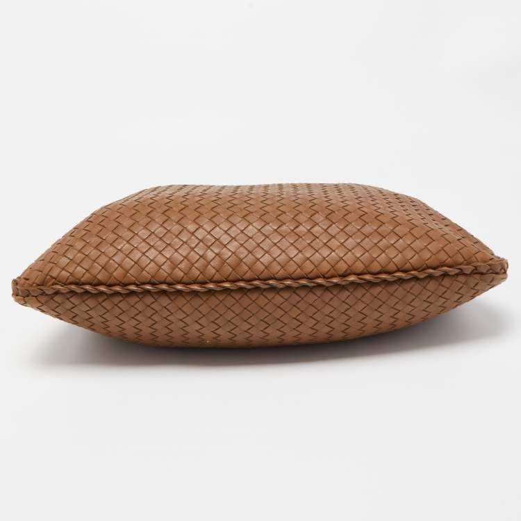 Pre Owned Bottega Veneta Brown Intrecciato Leather Large Veneta Hobo