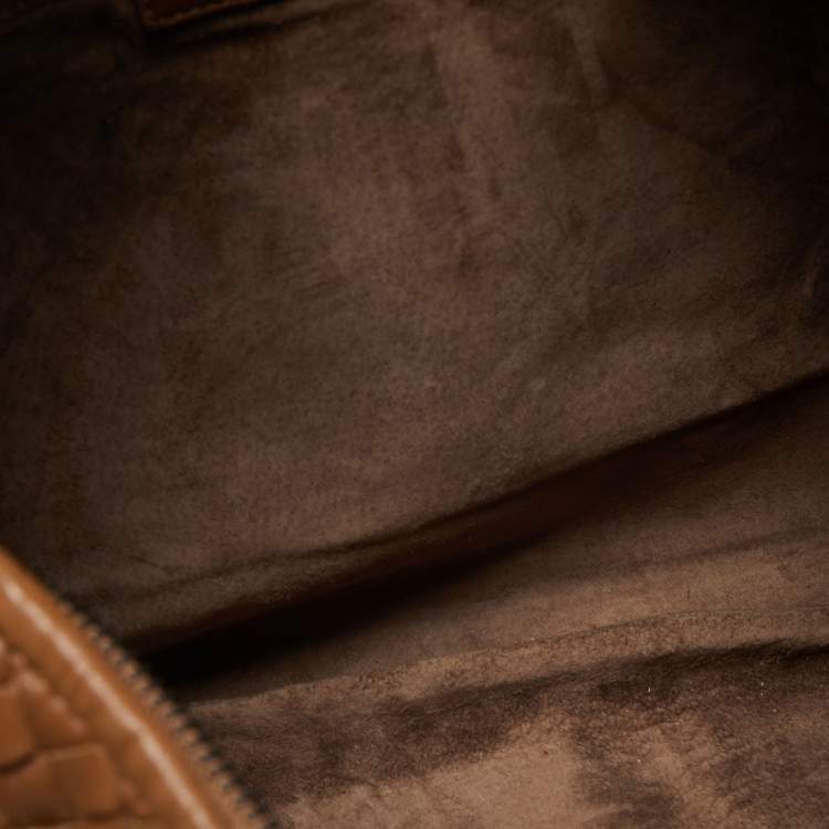 Pre Owned Bottega Veneta Brown Intrecciato Leather Large Veneta Hobo