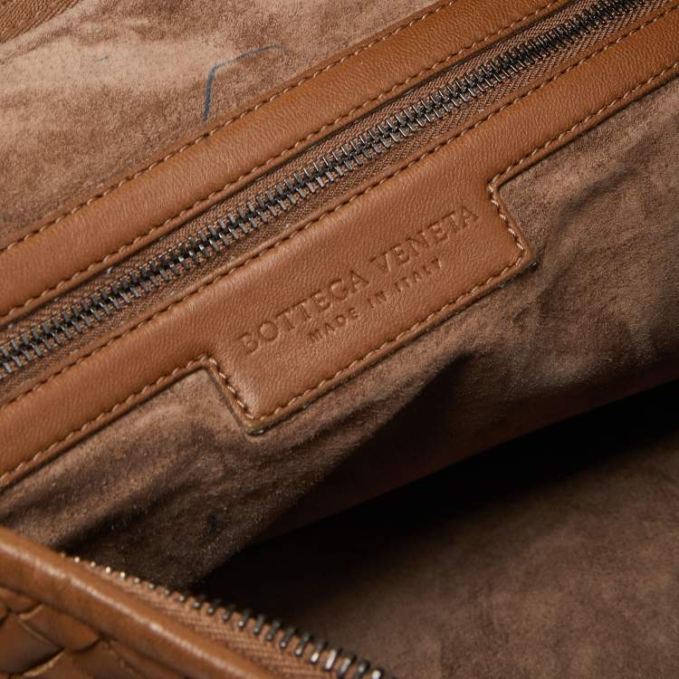Pre Owned Bottega Veneta Brown Intrecciato Leather Large Veneta Hobo