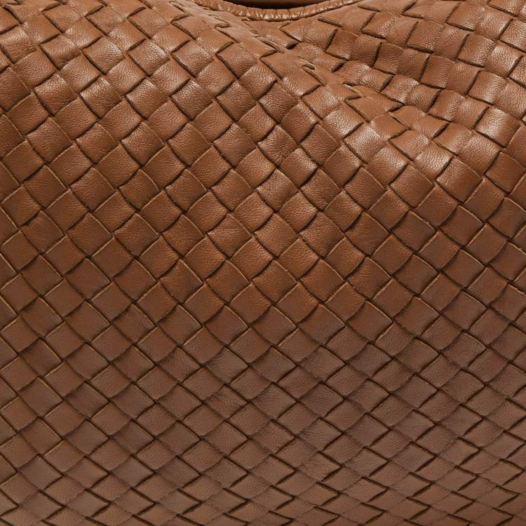 Pre Owned Bottega Veneta Brown Intrecciato Leather Large Veneta Hobo