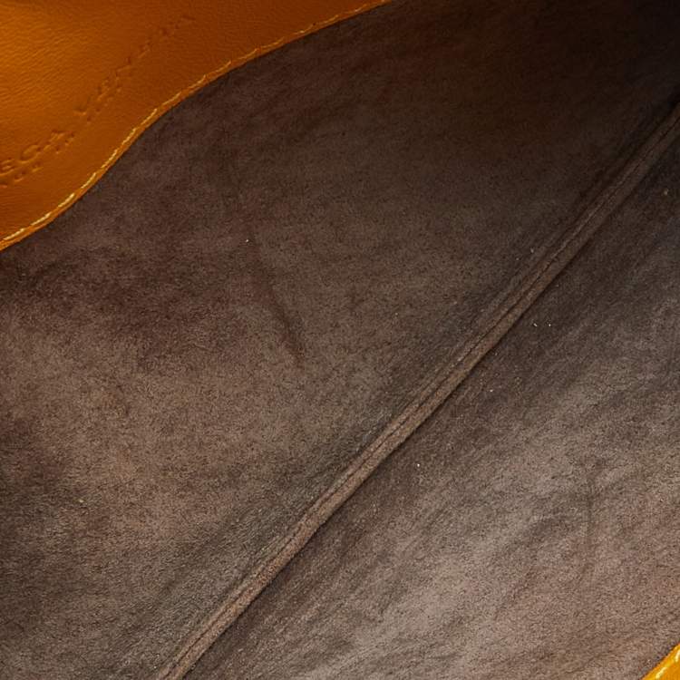 Pre Owned Bottega Veneta Yellow Intrecciato Leather Flap Crossbody Bag