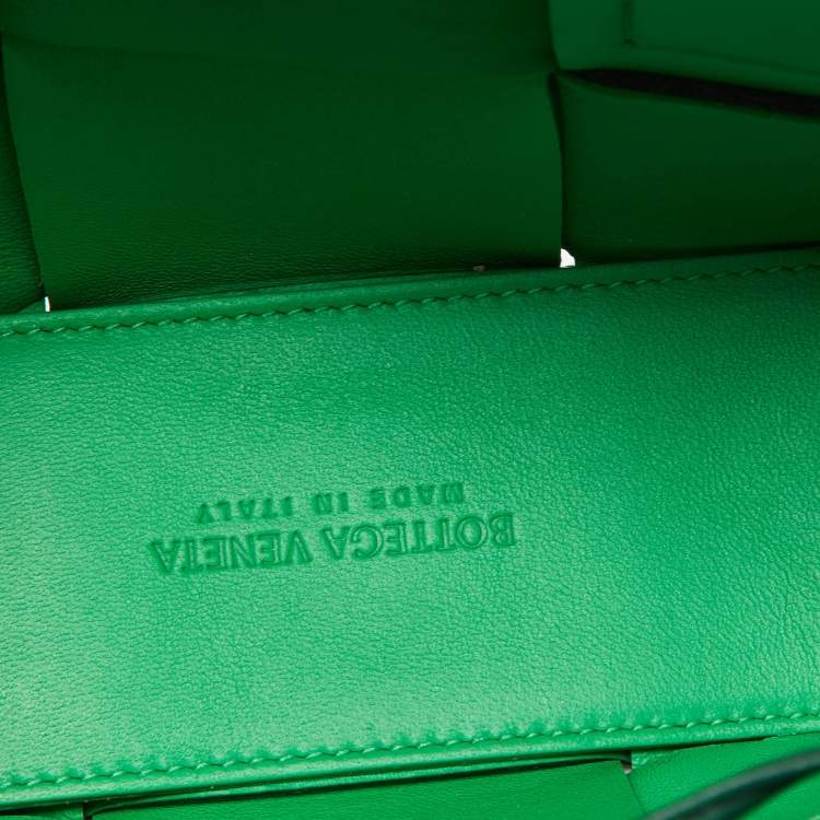 Pre Owned Bottega Veneta Green Leather Candy Arco Tote