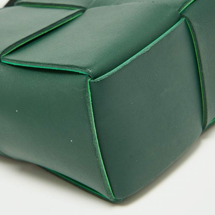 Pre Owned Bottega Veneta Green Leather Candy Arco Tote