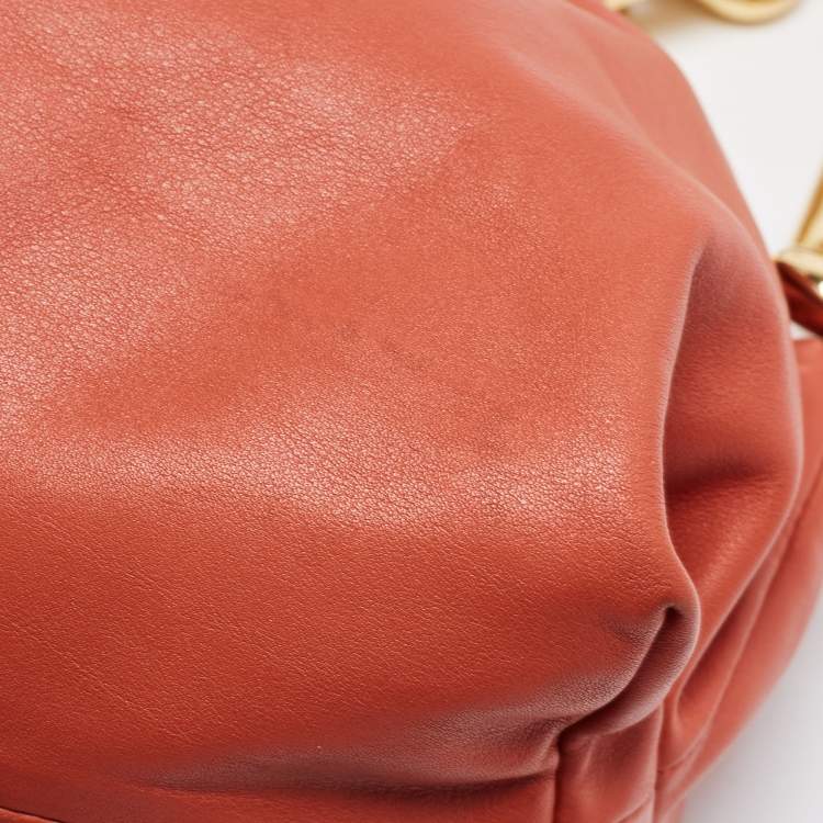 Pre Owned Bottega Veneta Brown Leather The Chain Pouch Bag