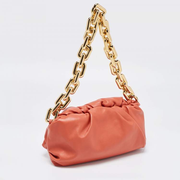 Pre Owned Bottega Veneta Brown Leather The Chain Pouch Bag