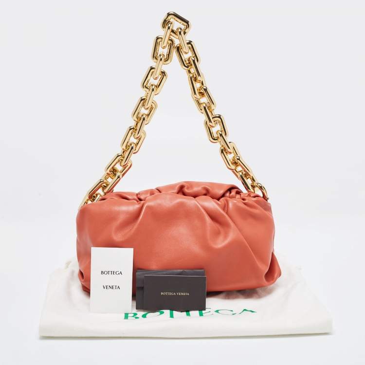 Pre Owned Bottega Veneta Brown Leather The Chain Pouch Bag