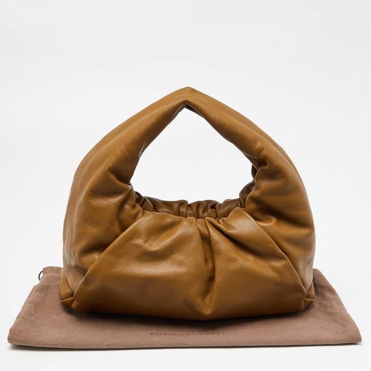Pre Owned Bottega Veneta Brown Leather Medium The Shoulder Pouch Bag